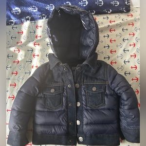 Gap Puffer boy’s jacket with hood excellent condition Sz 18-24mns